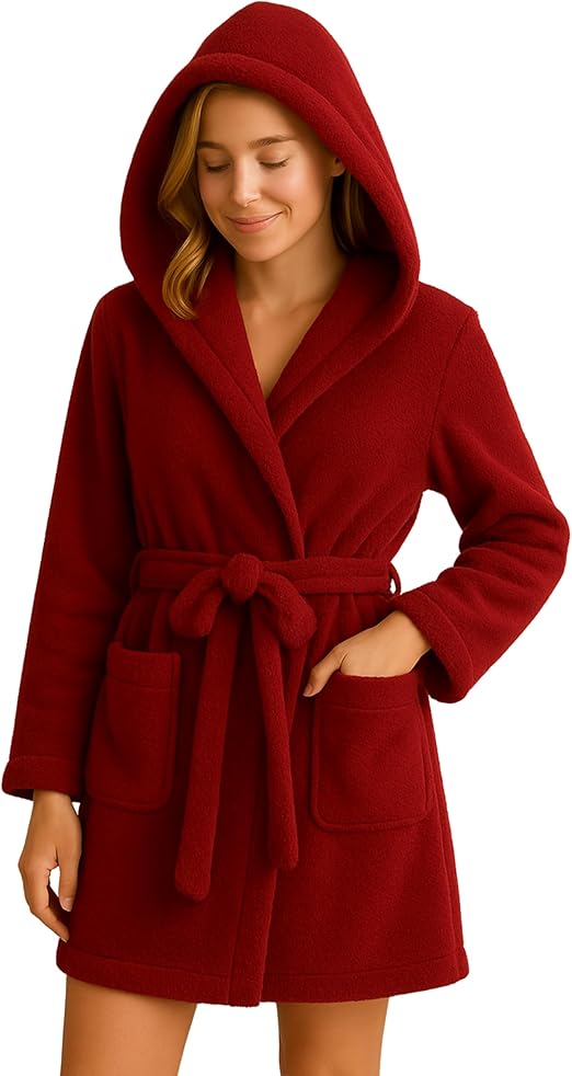 برنص حمام بغطاء رأس من الفرو للجنسين، روب حمام ناعم للنساء، معطف منزلي طويل لطيف